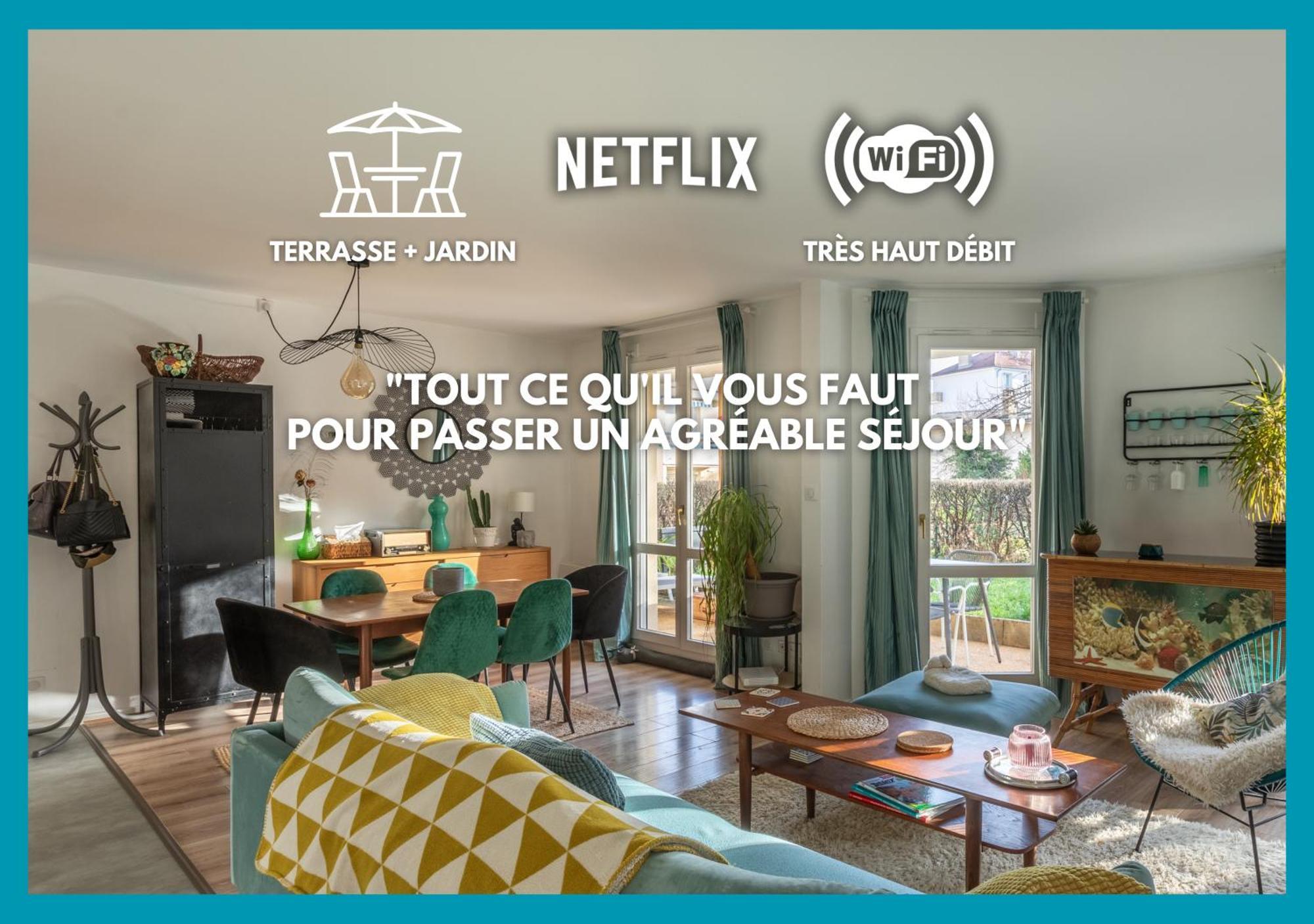 T3 Calme - Ideal Famille & Pros - Parking - Jardin - Wifi - Netflix 브장송 외부 사진